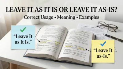 Leave It as It Is or Leave It as-Is
