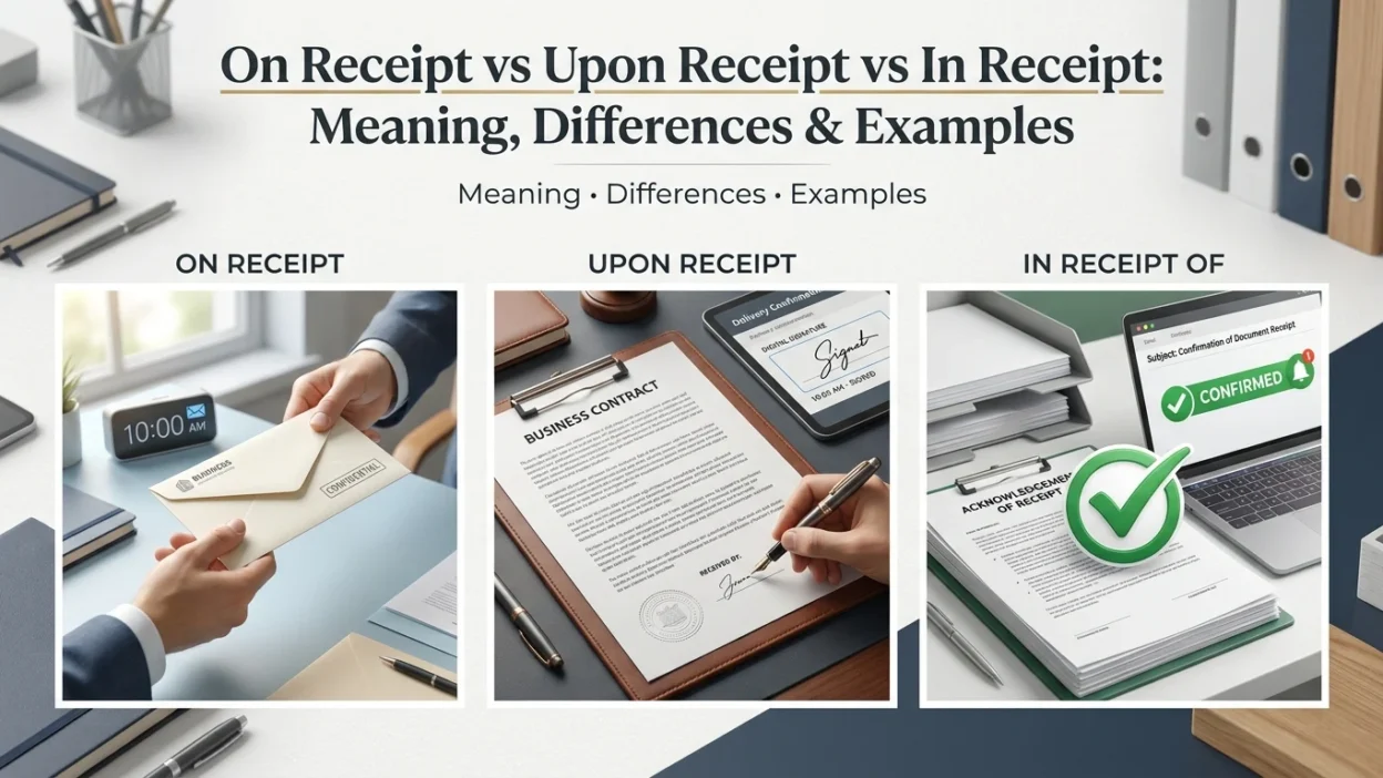On Receipt vs Upon Receipt vs In Receipt